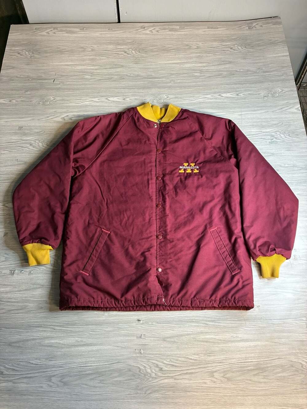 Eagle Athletic Minnesota Maroon Yellow Bomber Jacket